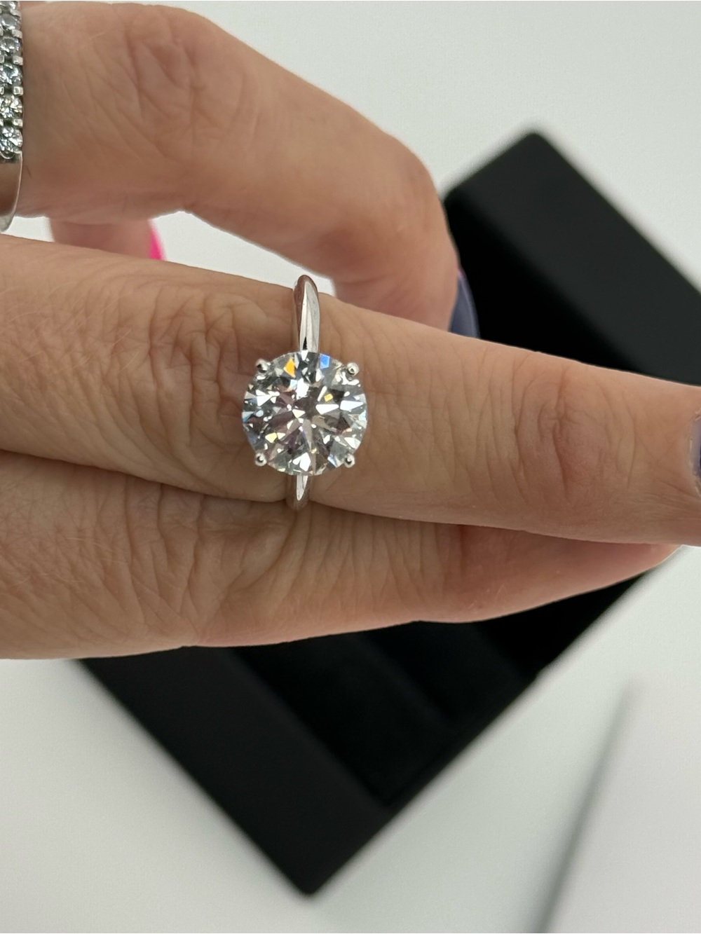 3.35 CT Round Brilliant Lab Grown Diamond 💍, 14K White Gold Cut VS1 E,